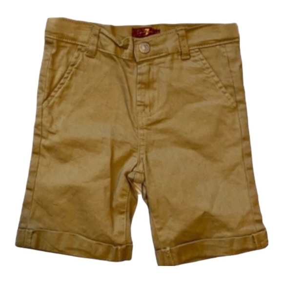 7 For All Mankind Toddler Boys Khaki Flat Pocket Bermuda Shorts Size 2T NWOT - Picture 1 of 13